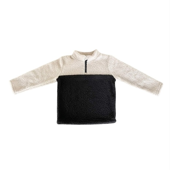 Jumping Beans White & Gray Sherpa Zip Up Pullover Boys 3T - Picture 1 of 10